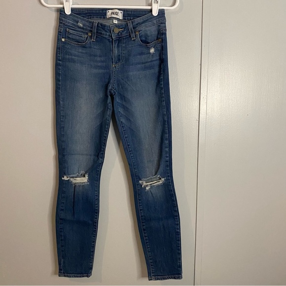 PAIGE Verdugo Ankle Distressed Jeans Size 25 - Picture 1 of 6